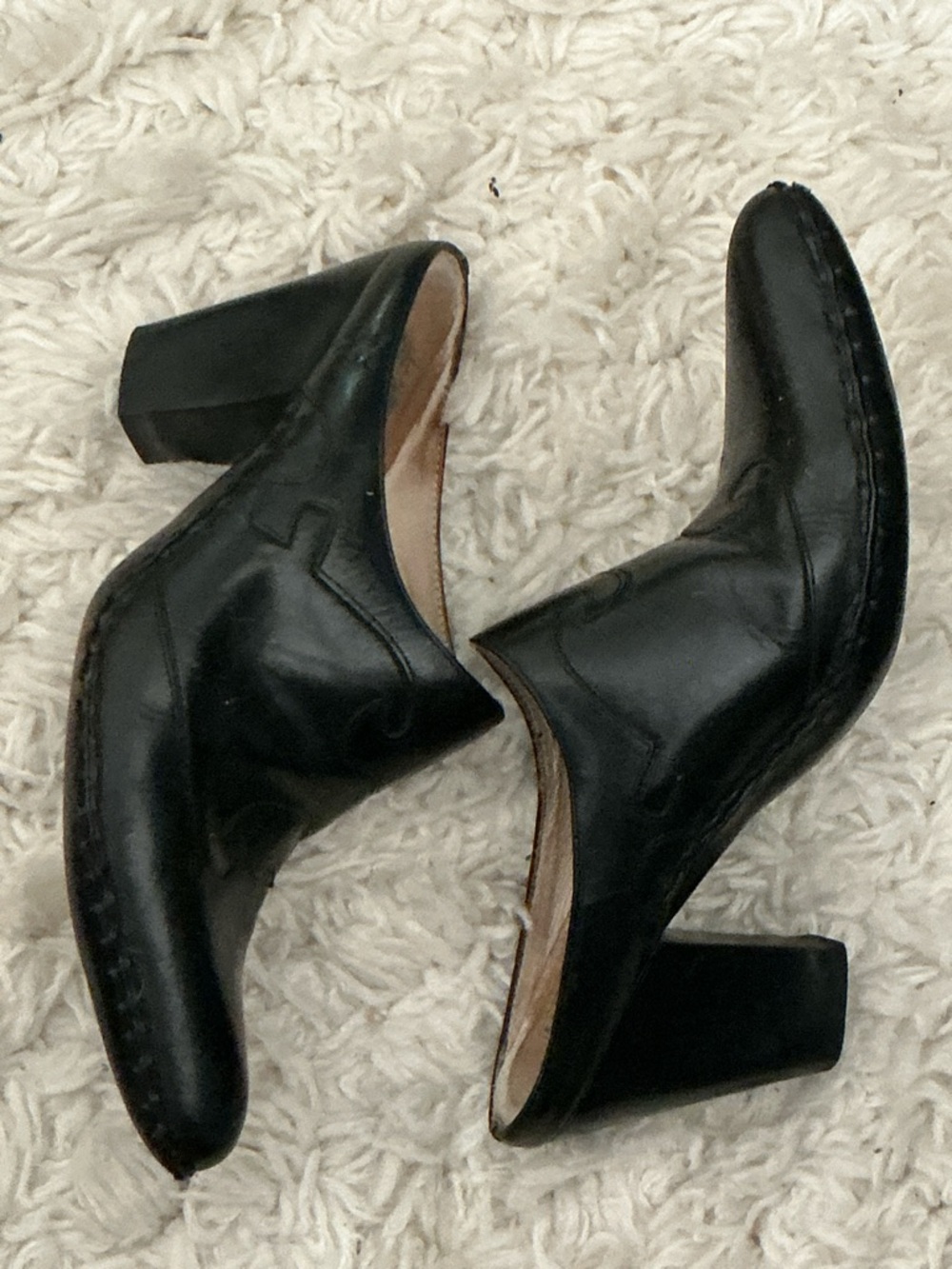 Frye black western mules